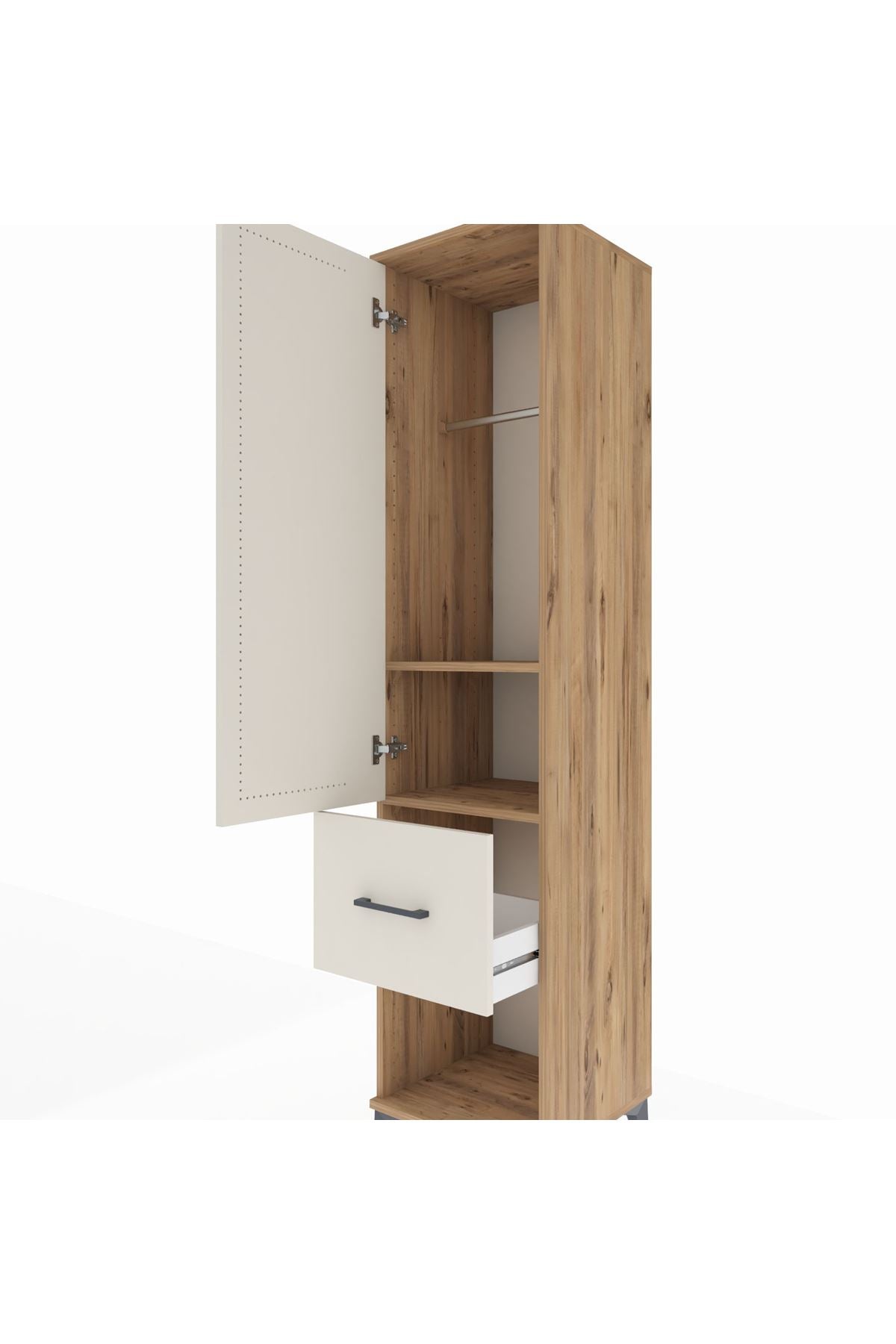 Hyperion Dolap 2 Raflı Tek Çekmeceli Tek Askılı 44x44x195 Çam-Aytaşı