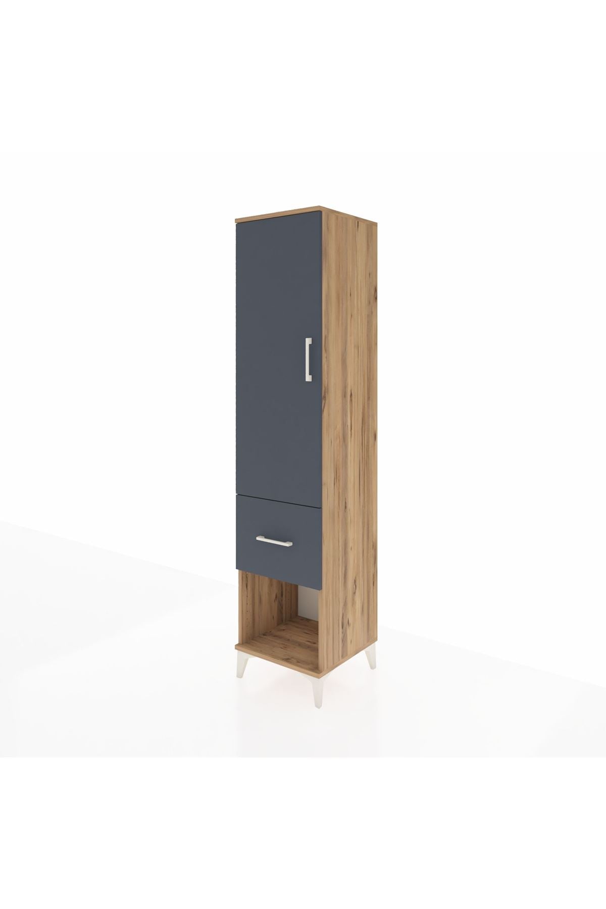 Hyperion Dolap 2 Raflı Tek Çekmeceli Tek Askılı 44x44x195 Çam-Antrasit