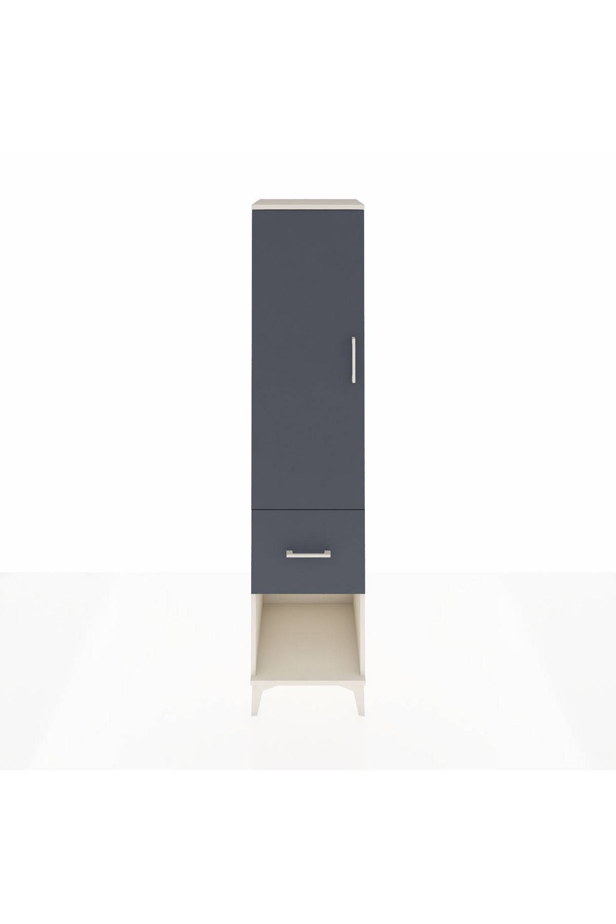 Hyperion Dolap 4 Raflı Tek Çekmeceli Tek Kapaklı 44x44x195 Aytaşı-Antrasit