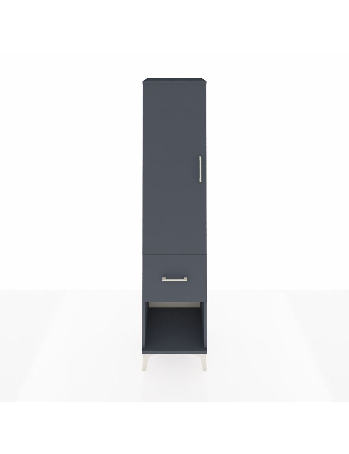 Hyperion Dolap 4 Raflı Tek Çekmeceli Tek Kapaklı 44x44x195 Antrasit-Antrasit