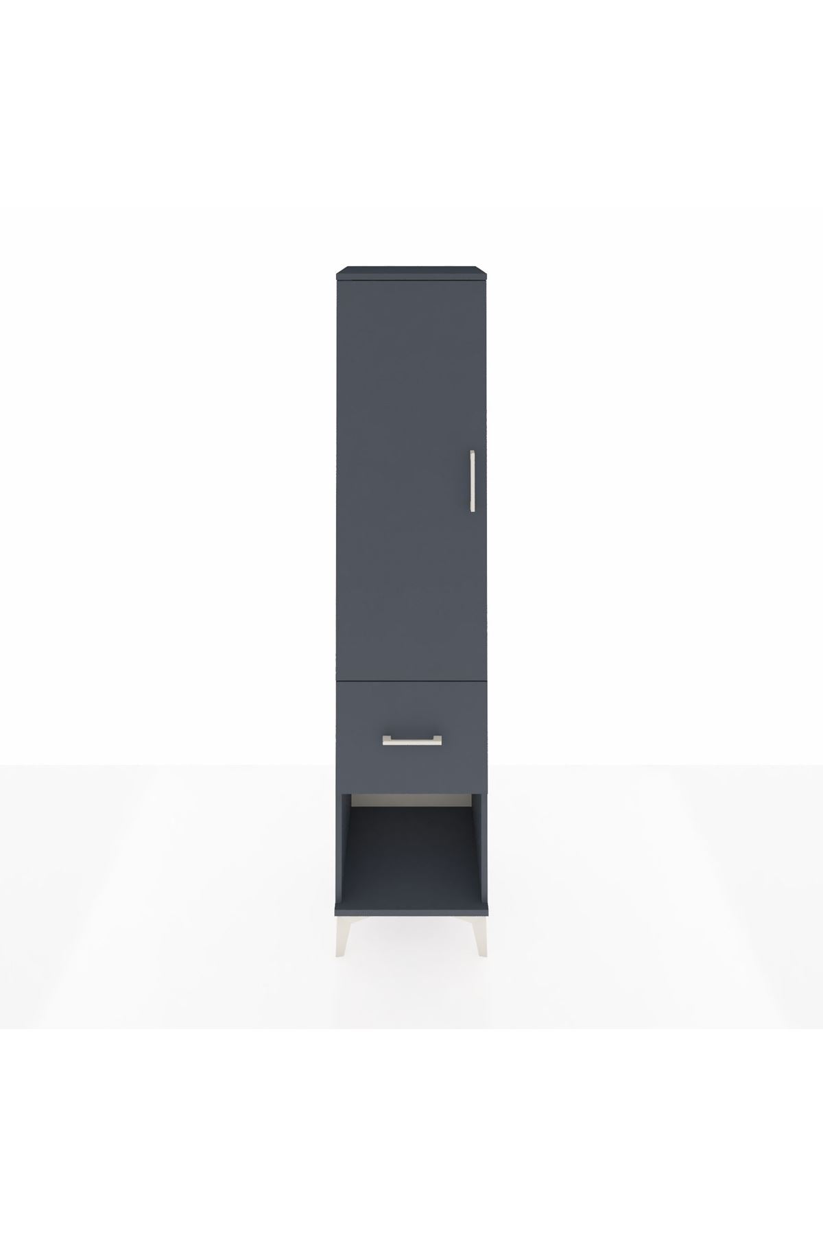 Hyperion Dolap 4 Raflı Tek Çekmeceli Tek Kapaklı 44x44x195 Antrasit-Antrasit