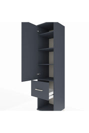 Hyperion Dolap 4 Raflı Tek Çekmeceli Tek Kapaklı 44x44x195 Antrasit-Antrasit