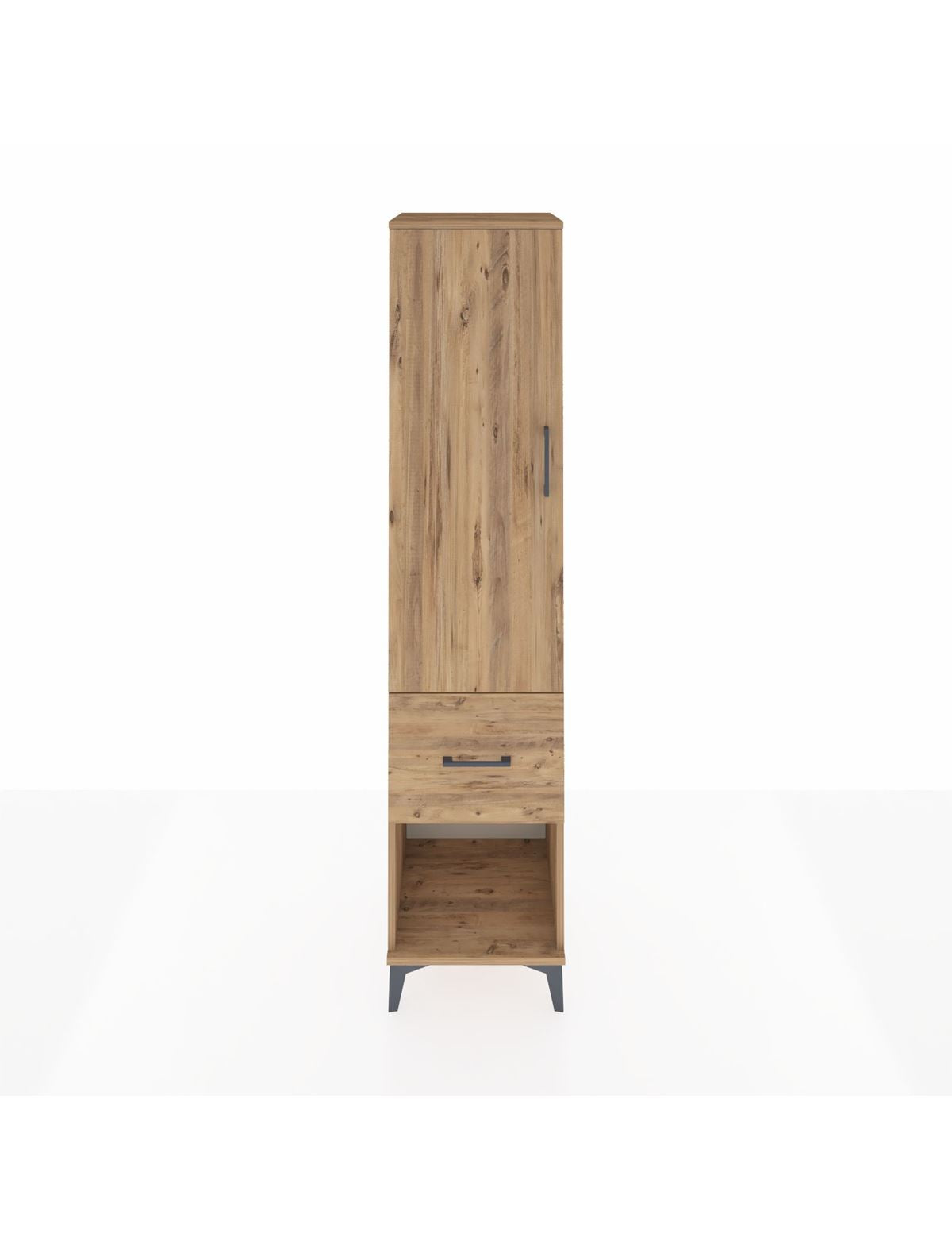 Hyperion Dolap 4 Raflı Tek Çekmeceli Tek Kapaklı 44x44x195 Çam-Çam