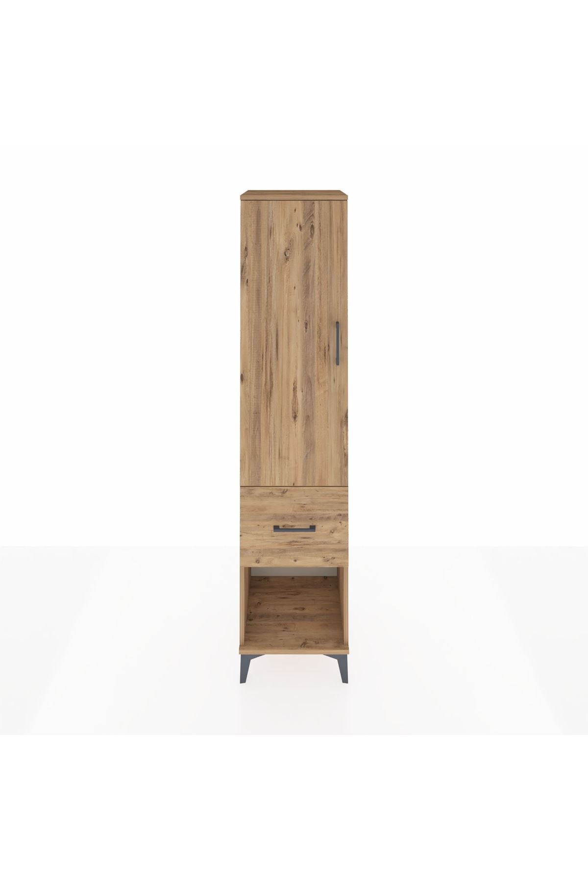 Hyperion Dolap 4 Raflı Tek Çekmeceli Tek Kapaklı 44x44x195 Çam-Çam