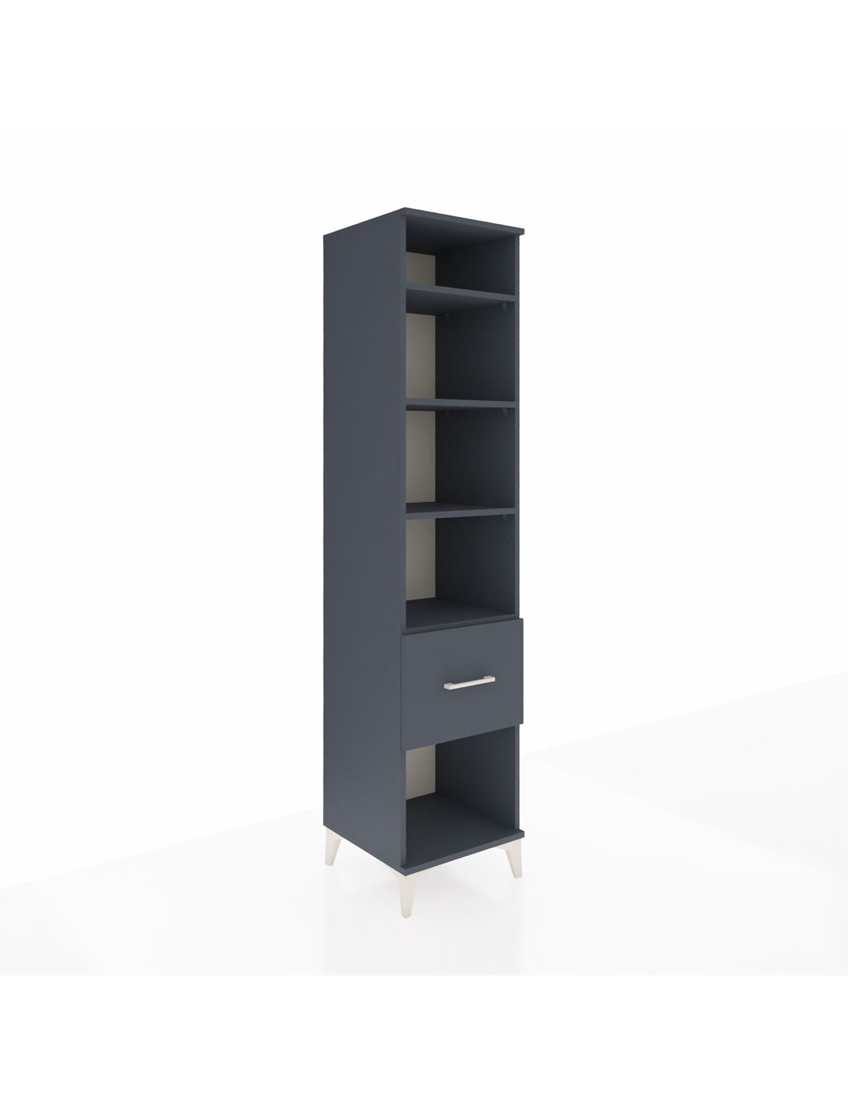 Hyperion Dolap 4 Raflı Tek Çekmeceli 44x44x195 Antrasit-Antrasit