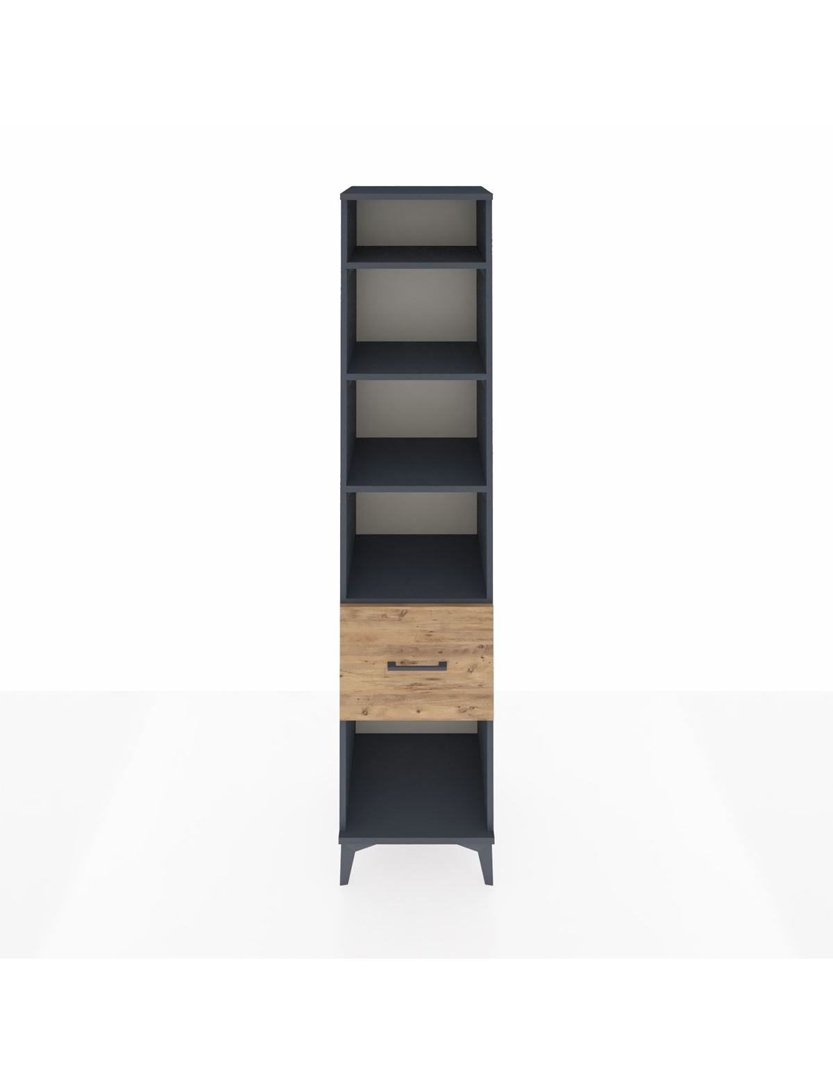 Hyperion Dolap 4 Raflı Tek Çekmeceli 44x44x195 Antrasit-Çam