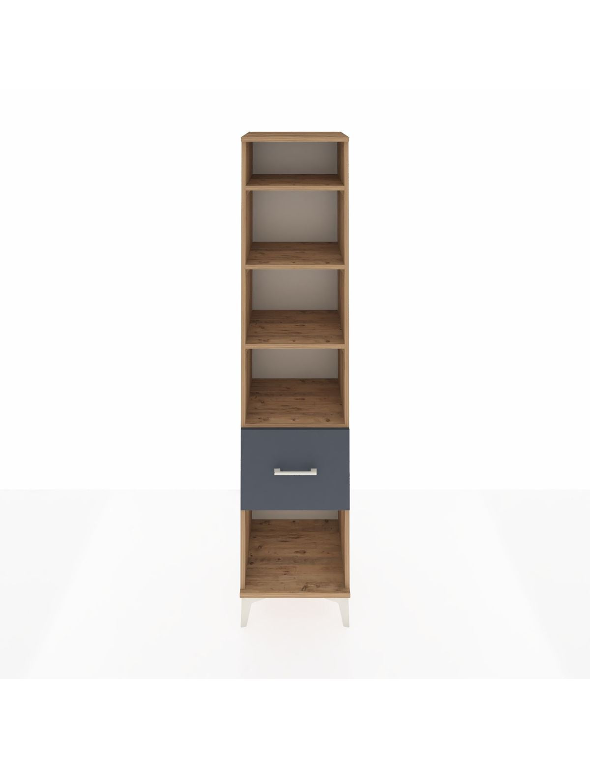 Hyperion Dolap 4 Raflı Tek Çekmeceli 44x44x195 Çam-Antrasit