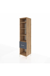 Hyperion Dolap 4 Raflı Tek Çekmeceli 44x44x195 Çam-Antrasit