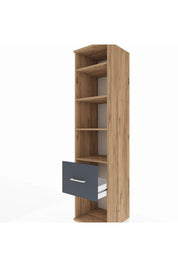 Hyperion Dolap 4 Raflı Tek Çekmeceli 44x44x195 Çam-Antrasit