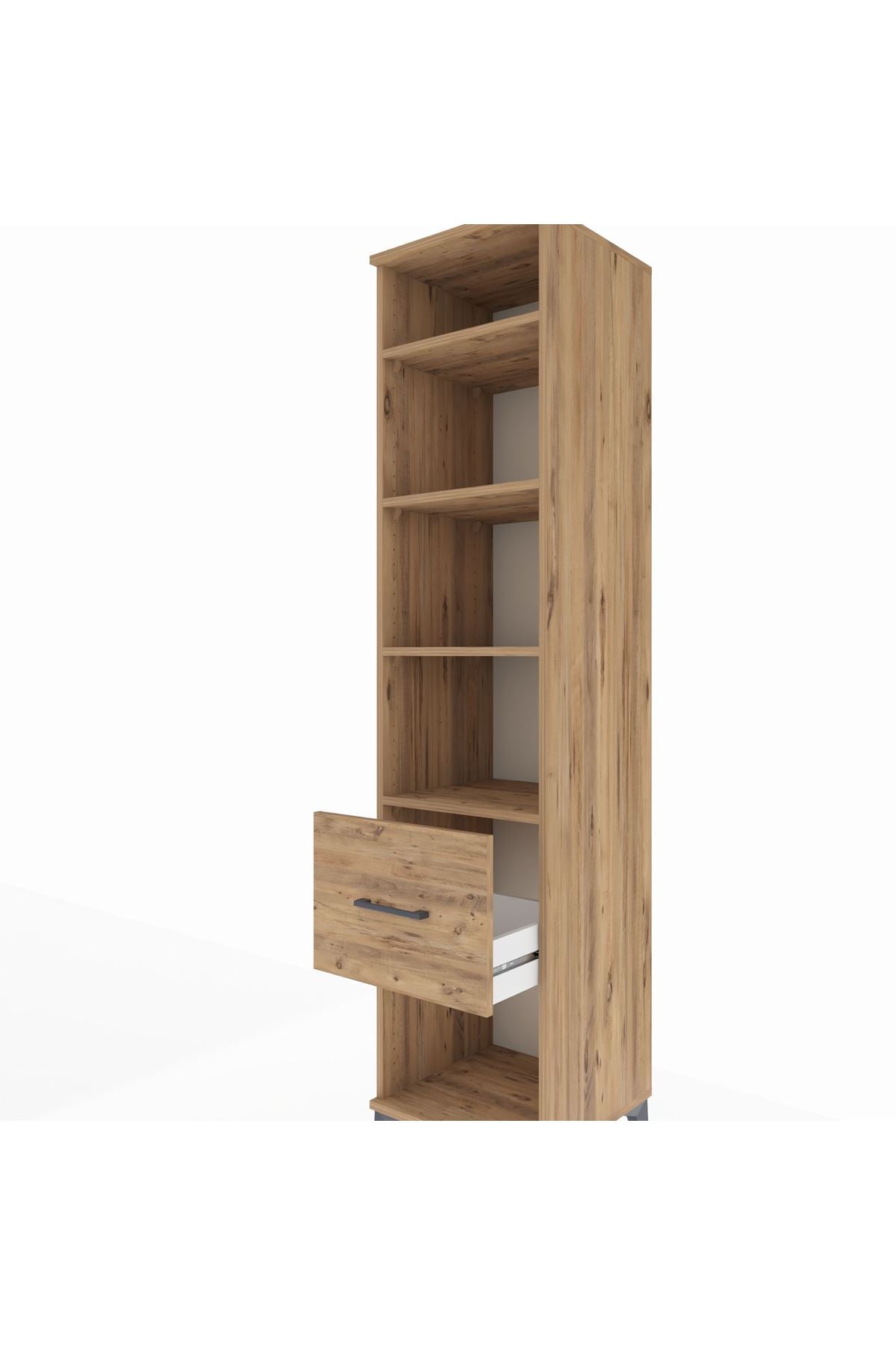 Hyperion Dolap 4 Raflı Tek Çekmeceli 44x44x195 Çam-Çam