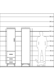 Hyperion Dolap 2 Raflı 3 Çekmeceli Tek Askılı 44x44x195 Aytaşı-Aytaşı