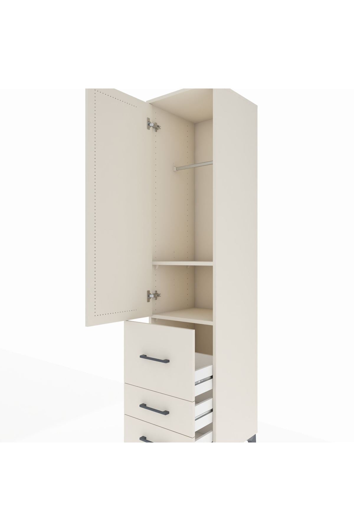 Hyperion Dolap 2 Raflı 3 Çekmeceli Tek Askılı 44x44x195 Aytaşı-Aytaşı