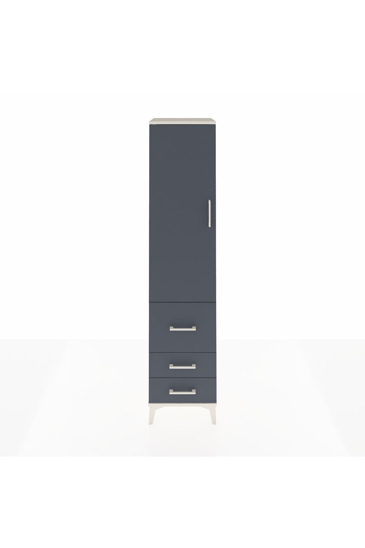 Hyperion Dolap 2 Raflı 3 Çekmeceli Tek Askılı 44x44x195 Aytaşı-Antrasit