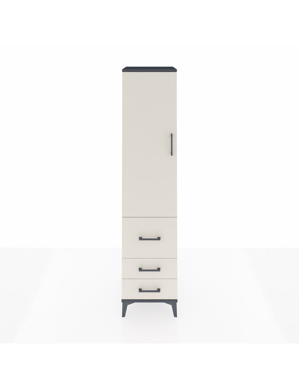 Hyperion Dolap 2 Raflı 3 Çekmeceli Tek Askılı 44x44x195 Antrasit-Aytaşı