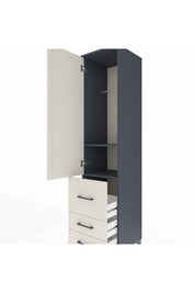 Hyperion Dolap 2 Raflı 3 Çekmeceli Tek Askılı 44x44x195 Antrasit-Aytaşı