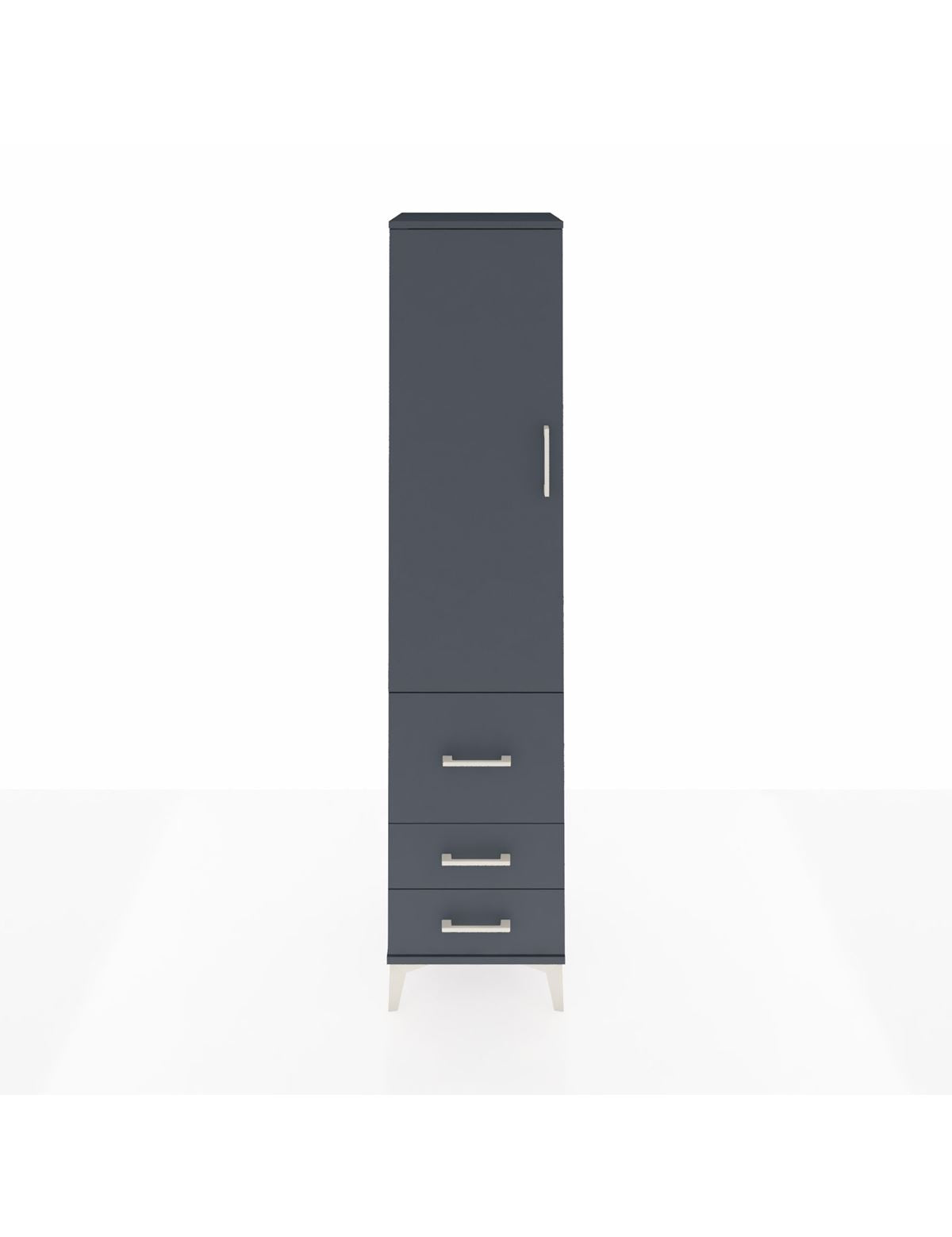 Hyperion Dolap 2 Raflı 3 Çekmeceli Tek Askılı 44x44x195 Antrasit-Antrasit