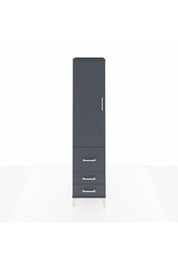 Hyperion Dolap 2 Raflı 3 Çekmeceli Tek Askılı 44x44x195 Antrasit-Antrasit