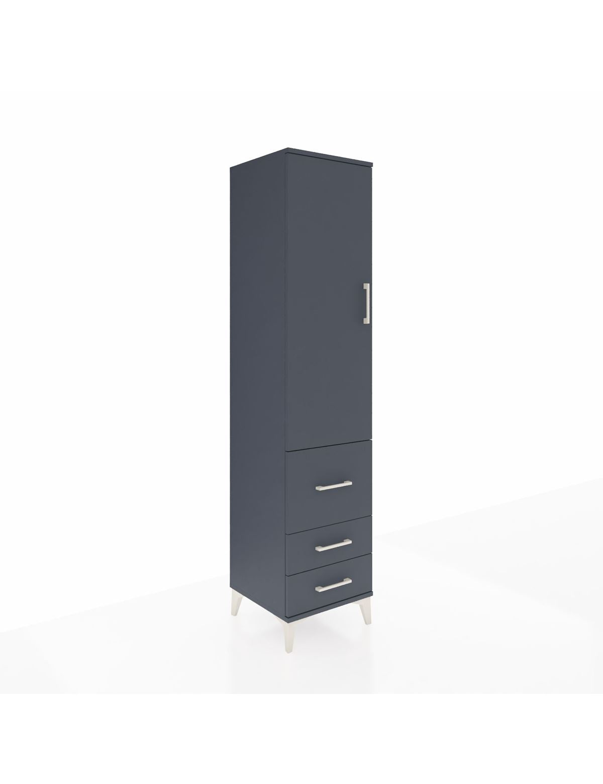 Hyperion Dolap 2 Raflı 3 Çekmeceli Tek Askılı 44x44x195 Antrasit-Antrasit