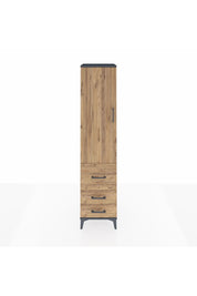 Hyperion Dolap 2 Raflı 3 Çekmeceli Tek Askılı 44x44x195 Antrasit-Çam