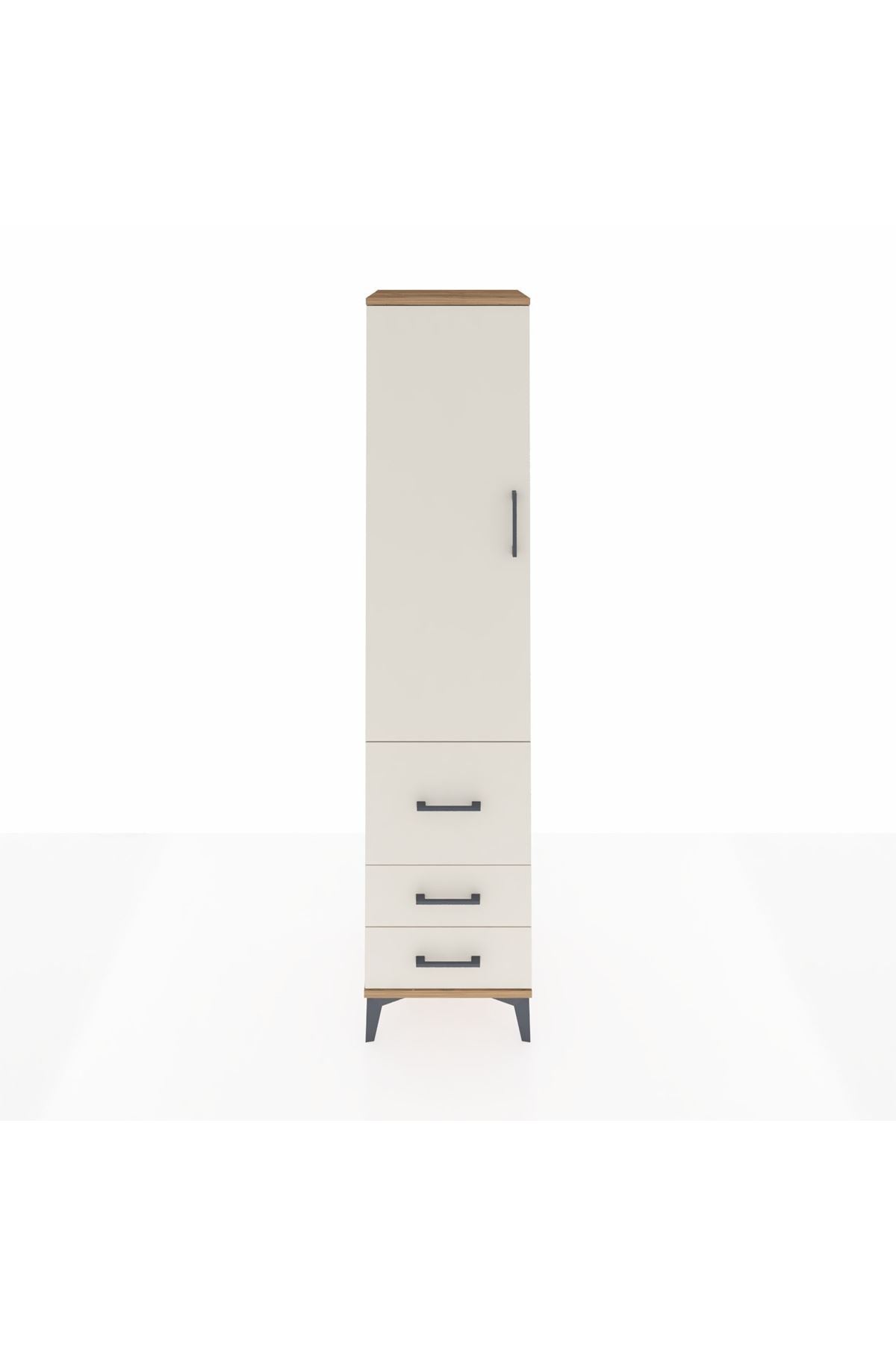 Hyperion Dolap 2 Raflı 3 Çekmeceli Tek Askılı 44x44x195 Çam-Aytaşı