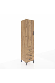 Hyperion Dolap 2 Raflı 3 Çekmeceli Tek Askılı 44x44x195 Çam-Çam