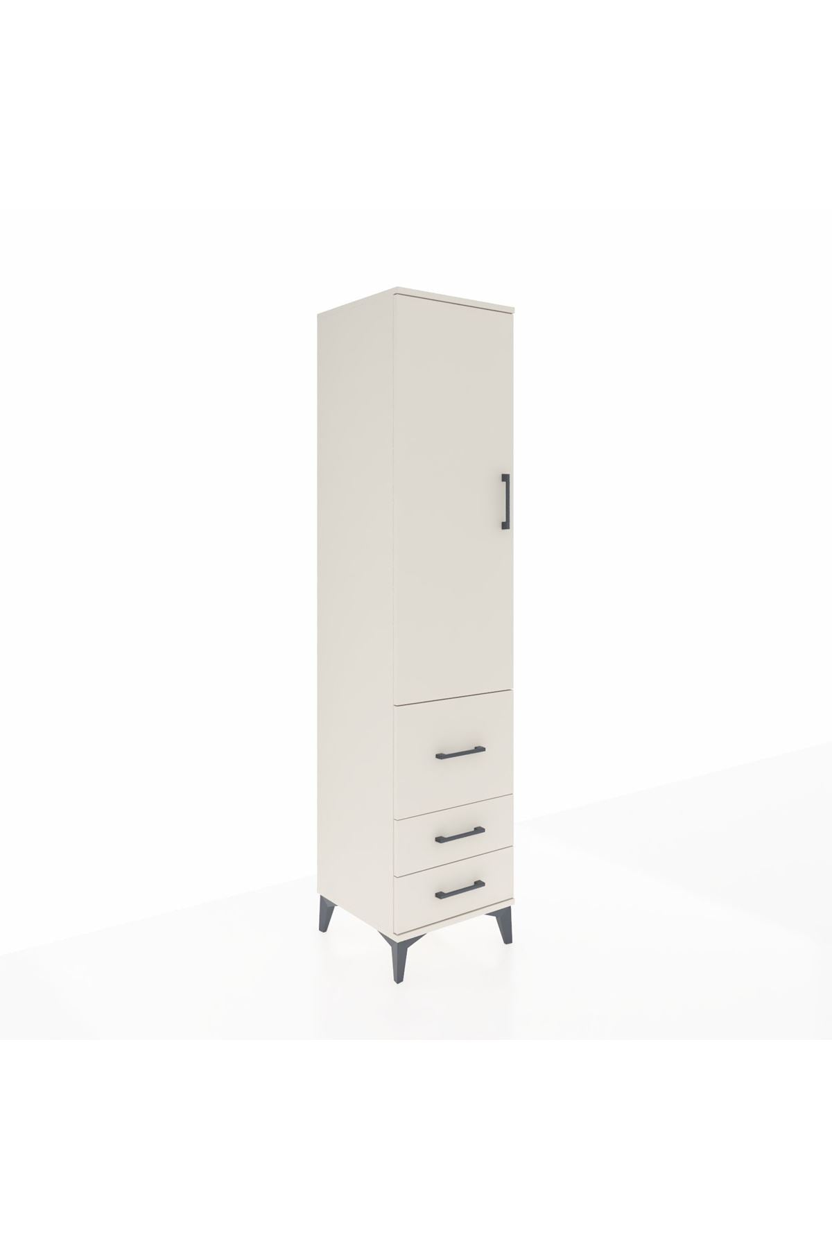 Hyperion Dolap 4 Raflı 3 Çekmeceli Tek Kapaklı 44x44x195 Aytaşı-Aytaşı