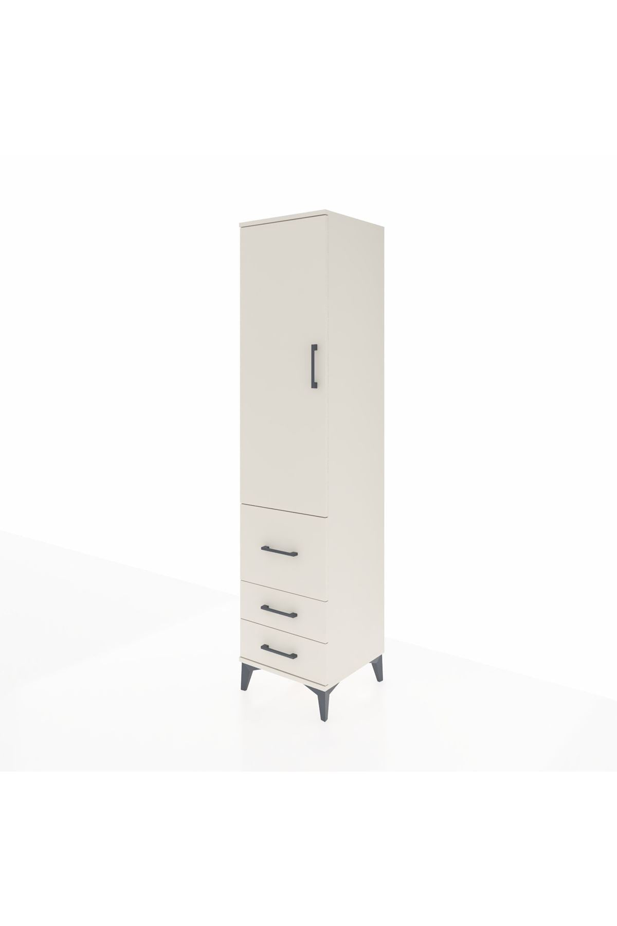 Hyperion Dolap 4 Raflı 3 Çekmeceli Tek Kapaklı 44x44x195 Aytaşı-Aytaşı