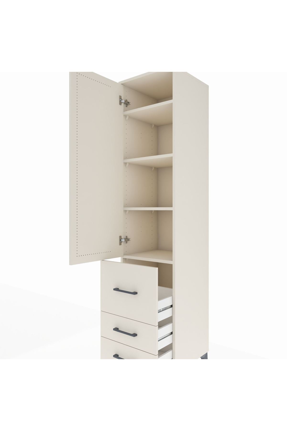 Hyperion Dolap 4 Raflı 3 Çekmeceli Tek Kapaklı 44x44x195 Aytaşı-Aytaşı