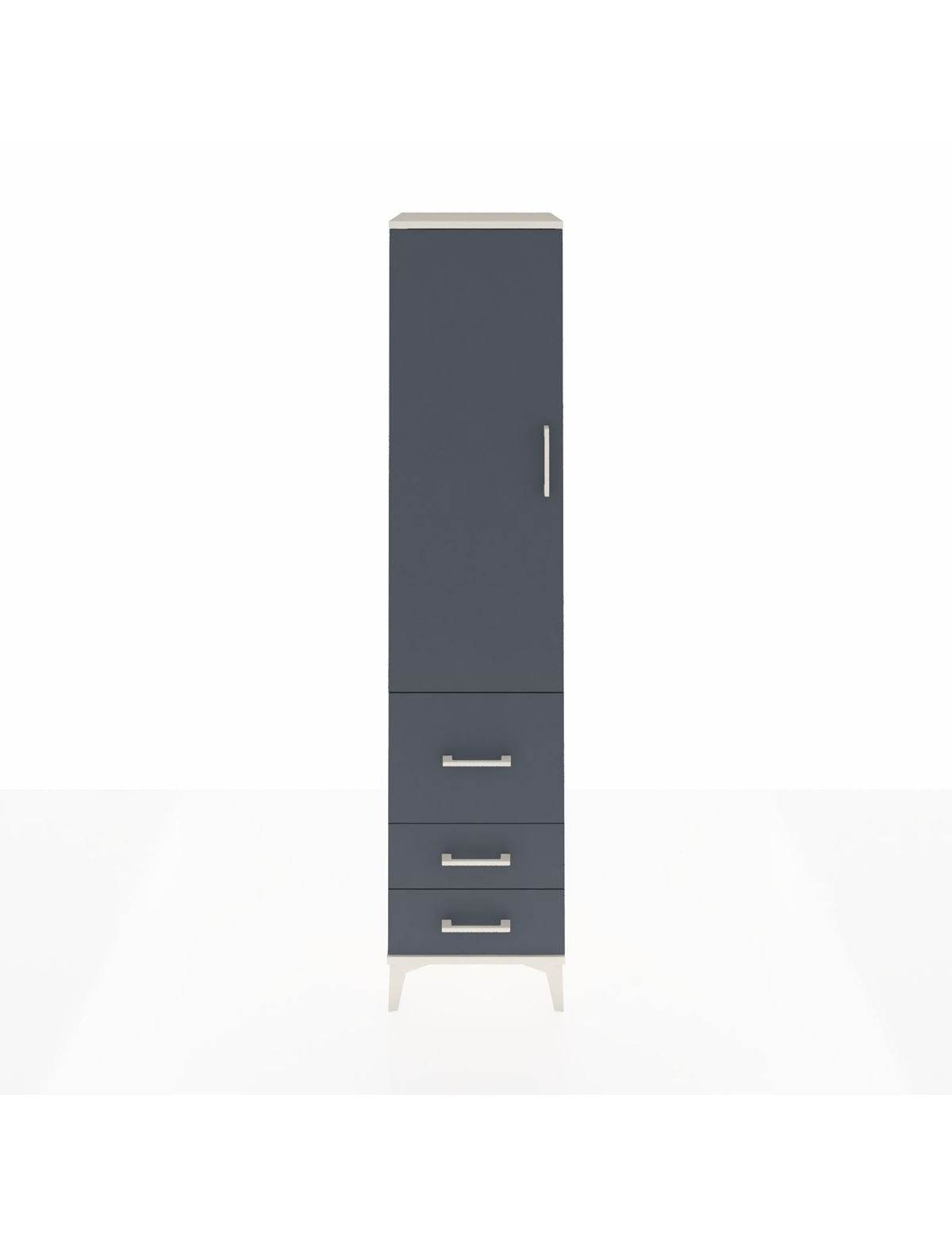 Hyperion Dolap 4 Raflı 3 Çekmeceli Tek Kapaklı 44x44x195 Aytaşı-Antrasit