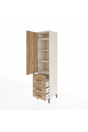 Hyperion Dolap 4 Raflı 3 Çekmeceli Tek Kapaklı 44x44x195 Aytaşı-Çam