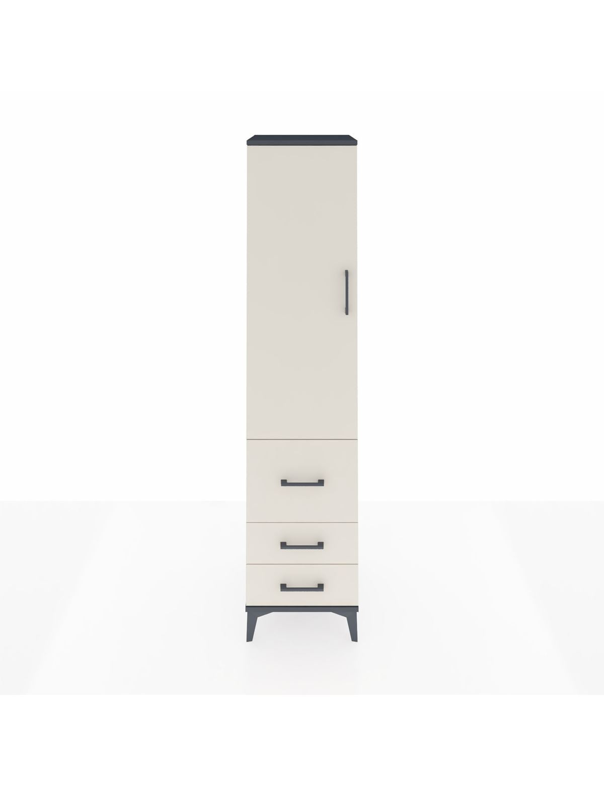 Hyperion Dolap 4 Raflı 3 Çekmeceli Tek Kapaklı 44x44x195 Antrasit-Aytaşı