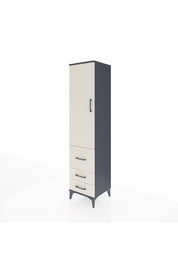 Hyperion Dolap 4 Raflı 3 Çekmeceli Tek Kapaklı 44x44x195 Antrasit-Aytaşı