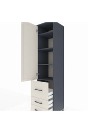 Hyperion Dolap 4 Raflı 3 Çekmeceli Tek Kapaklı 44x44x195 Antrasit-Aytaşı