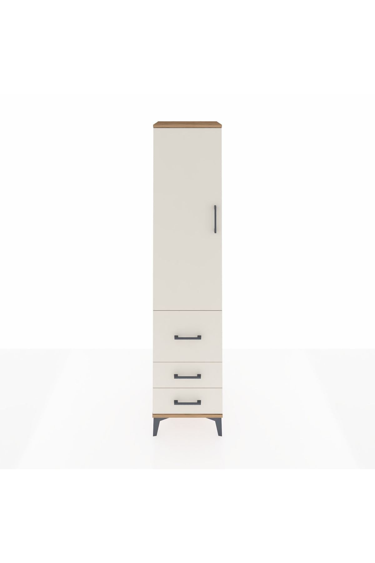 Hyperion Dolap 4 Raflı 3 Çekmeceli Tek Kapaklı 44x44x195 Çam-Aytaşı