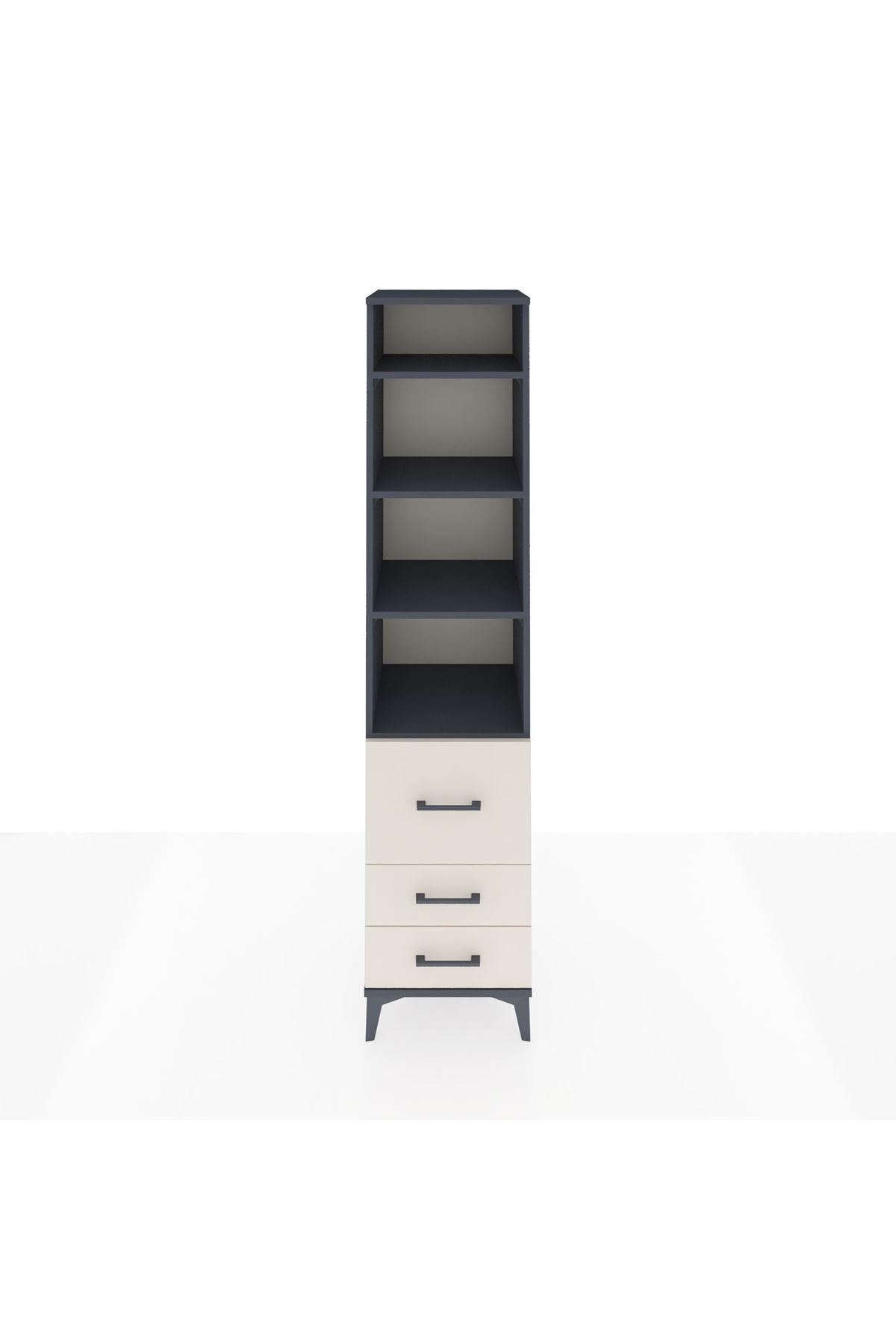 Hyperion Dolap 4 Raflı 3 Çekmeceli 44x44x195 Antrasit-Aytaşı