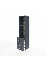 Hyperion Dolap 4 Raflı 3 Çekmeceli 44x44x195 Antrasit-Antrasit