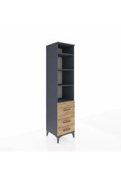 Hyperion Dolap 4 Raflı 3 Çekmeceli 44x44x195 Antrasit-Çam