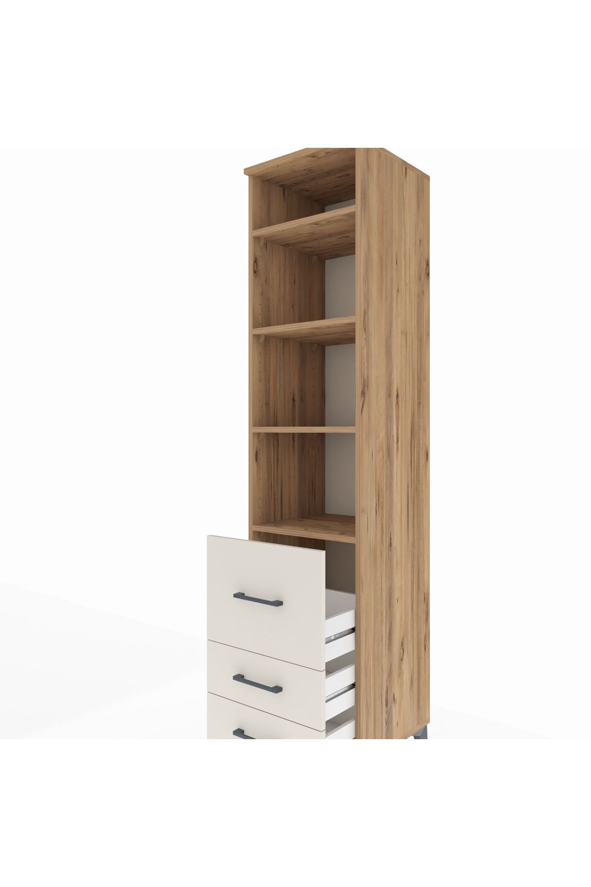 Hyperion Dolap 4 Raflı 3 Çekmeceli 44x44x195 Çam-Aytaşı