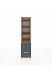 Hyperion Dolap 4 Raflı 3 Çekmeceli 44x44x195 Çam-Antrasit