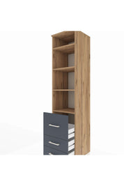 Hyperion Dolap 4 Raflı 3 Çekmeceli 44x44x195 Çam-Antrasit