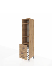 Hyperion Dolap 4 Raflı 3 Çekmeceli 44x44x195 Çam-Çam