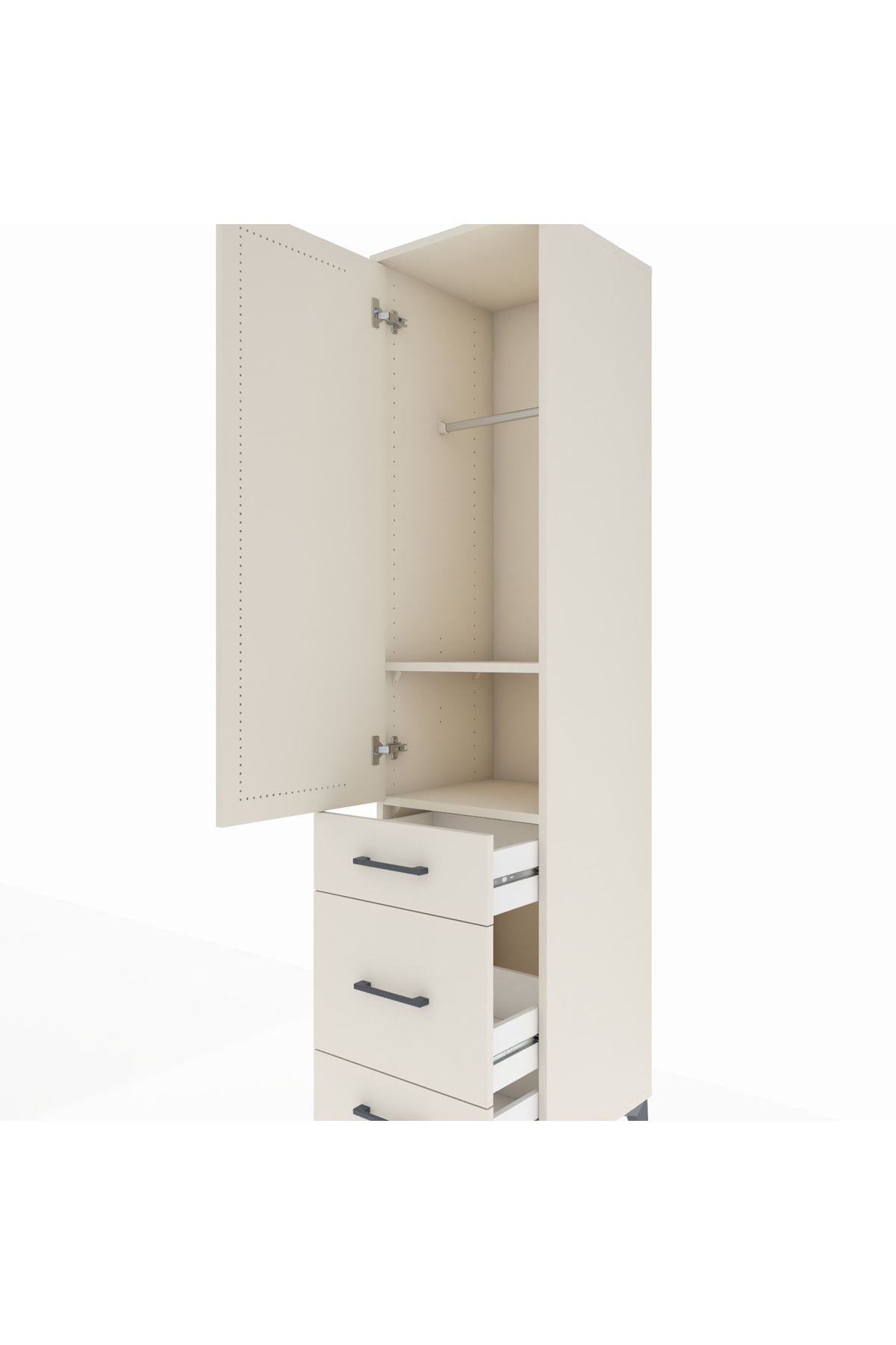 Hyperion Dolap 2 Raflı 3 Çekmeceli Tek Askılı 44x44x195 Aytaşı-Aytaşı