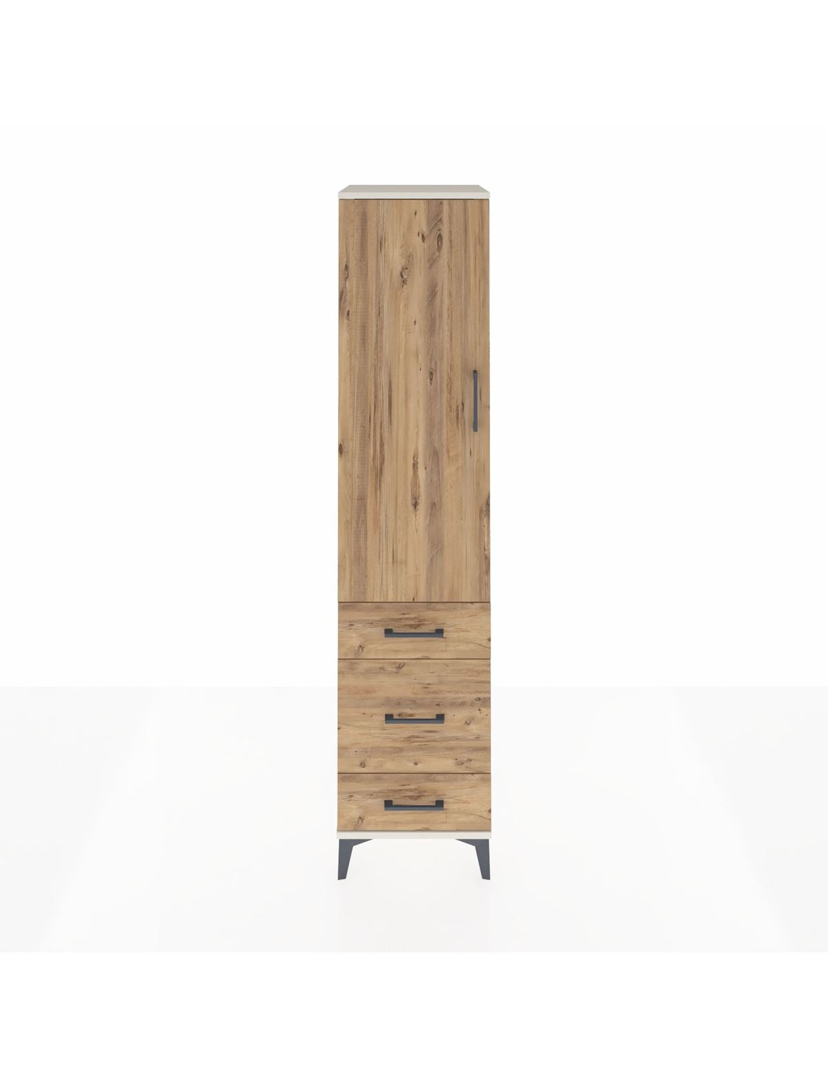 Hyperion Dolap 2 Raflı 3 Çekmeceli Tek Askılı 44x44x195 Aytaşı-Çam