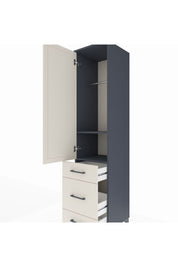 Hyperion Dolap 2 Raflı 3 Çekmeceli Tek Askılı 44x44x195 Antrasit-Aytaşı