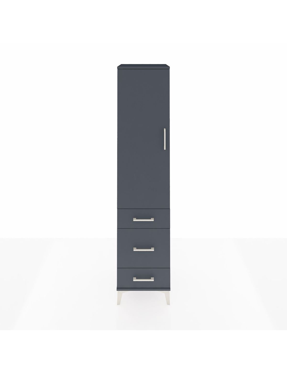 Hyperion Dolap 2 Raflı 3 Çekmeceli Tek Askılı 44x44x195 Antrasit-Antrasit