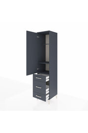 Hyperion Dolap 2 Raflı 3 Çekmeceli Tek Askılı 44x44x195 Antrasit-Antrasit