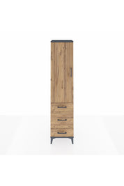 Hyperion Dolap 2 Raflı 3 Çekmeceli Tek Askılı 44x44x195 Antrasit-Çam