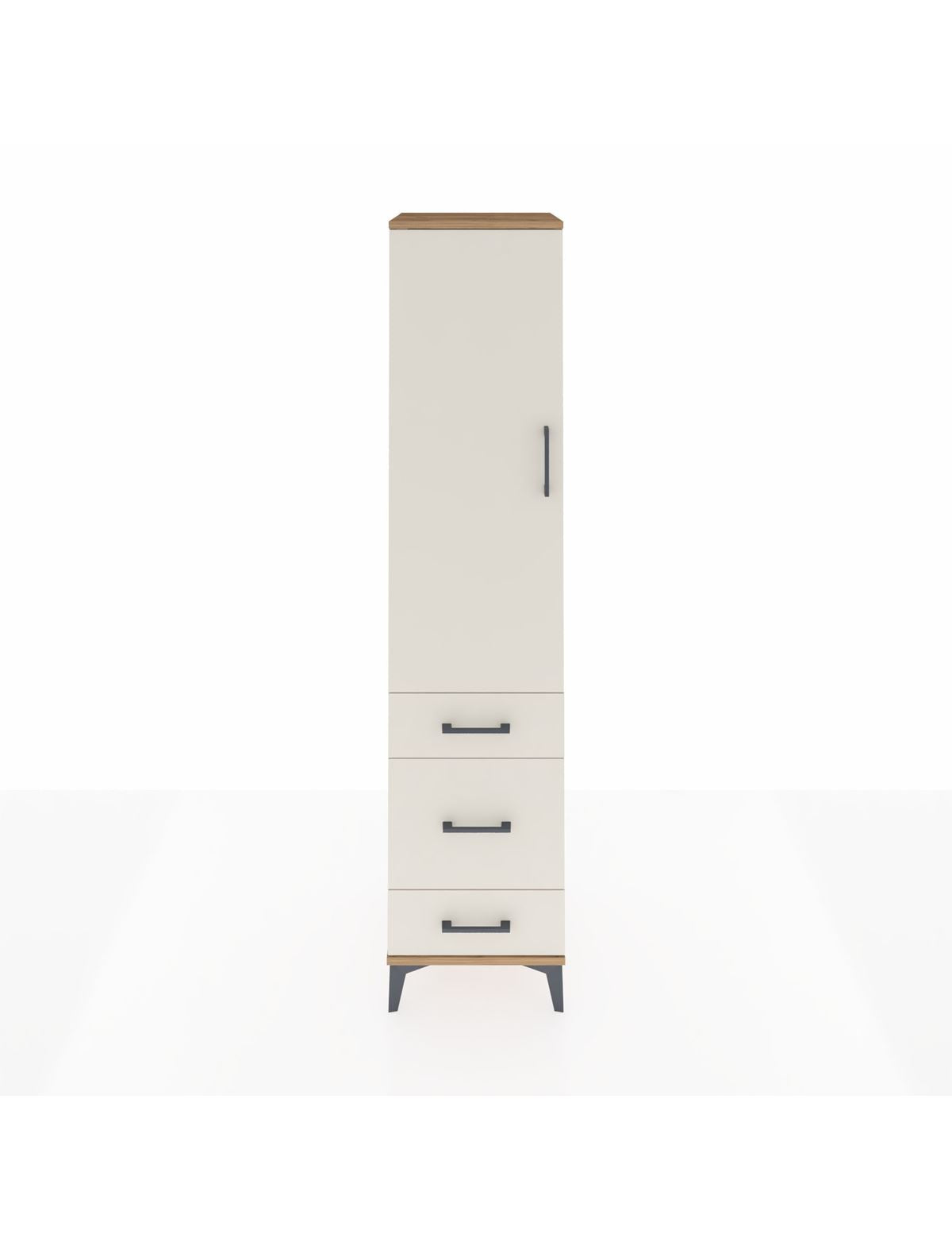 Hyperion Dolap 2 Raflı 3 Çekmeceli Tek Askılı 44x44x195 Çam-Aytaşı