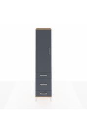 Hyperion Dolap 2 Raflı 3 Çekmeceli Tek Askılı 44x44x195 Çam-Antrasit