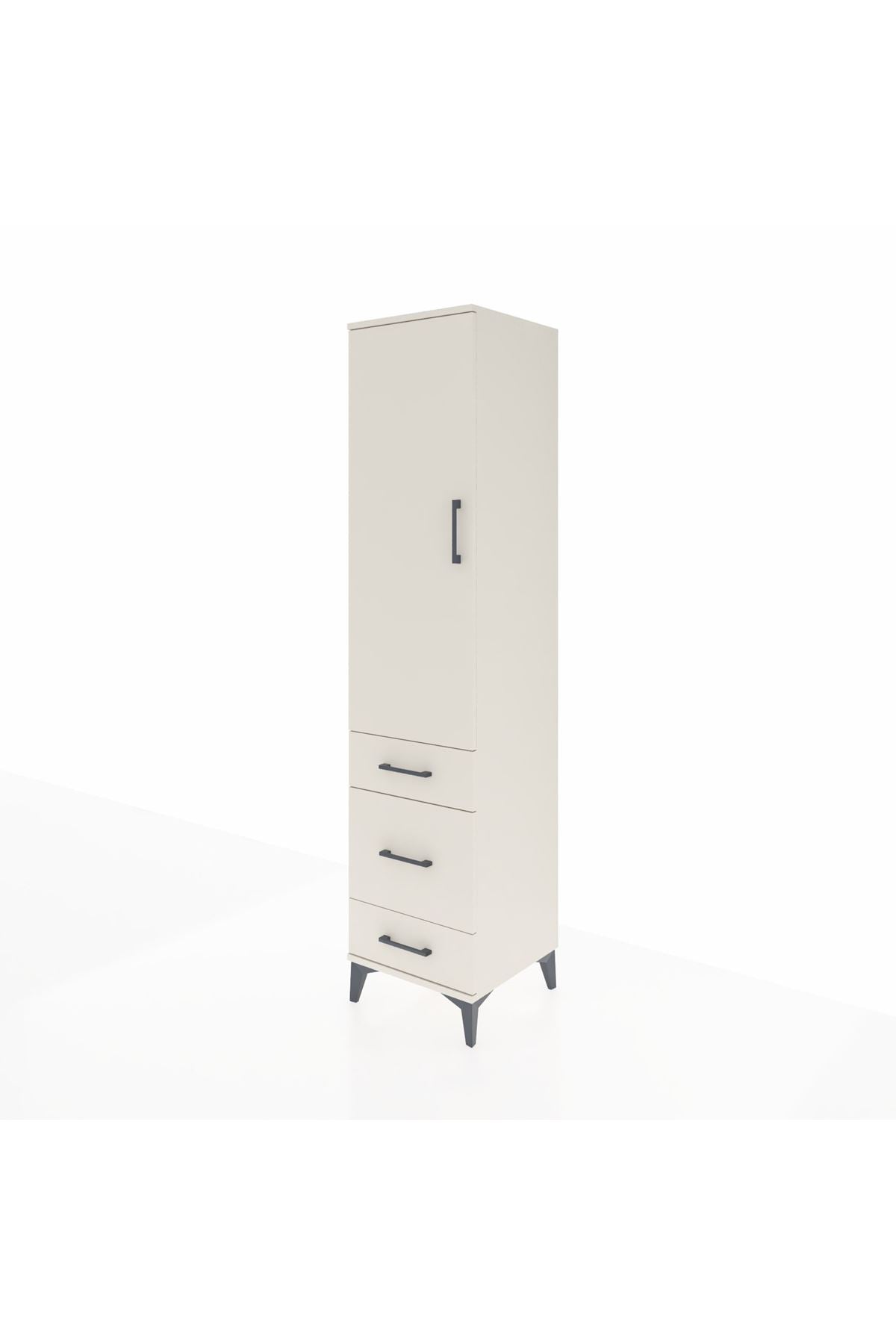 Hyperion Dolap 4 Raflı 3 Çekmeceli Tek Kapaklı 44x44x195 Aytaşı-Aytaşı